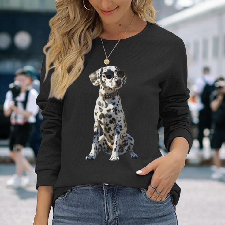 Dalmatian With Sunglasses Dogs I Love Dalmatian Langarmshirts Geschenke für Sie