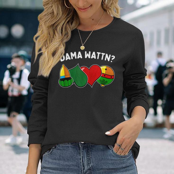 Dama Watten Card Game Wading Langarmshirts Geschenke für Sie