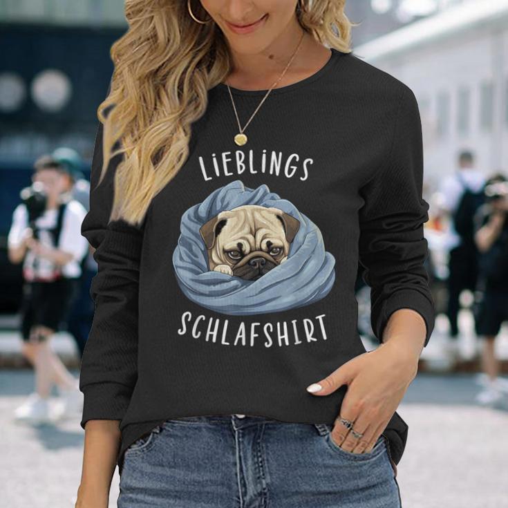 Dog Official Favourite Sleep Pug Langarmshirts Geschenke für Sie