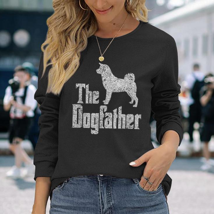 The Dogfather Akita Inu Dog Silhouette Langarmshirts Geschenke für Sie