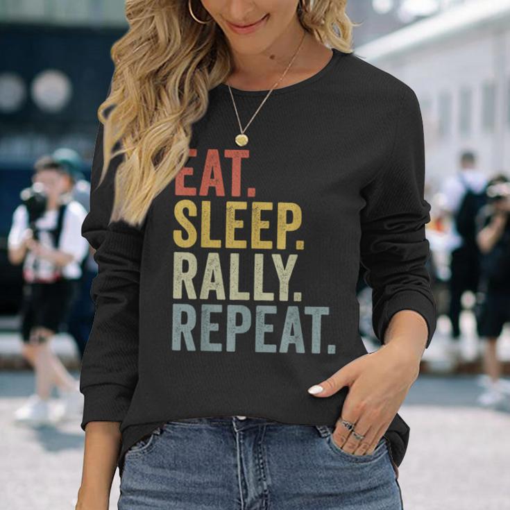 Eat Sleep Rally Repeat Rally Driving Langarmshirts Geschenke für Sie