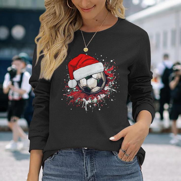 Football Santa Claus Christmas Xmas Langarmshirts Geschenke für Sie