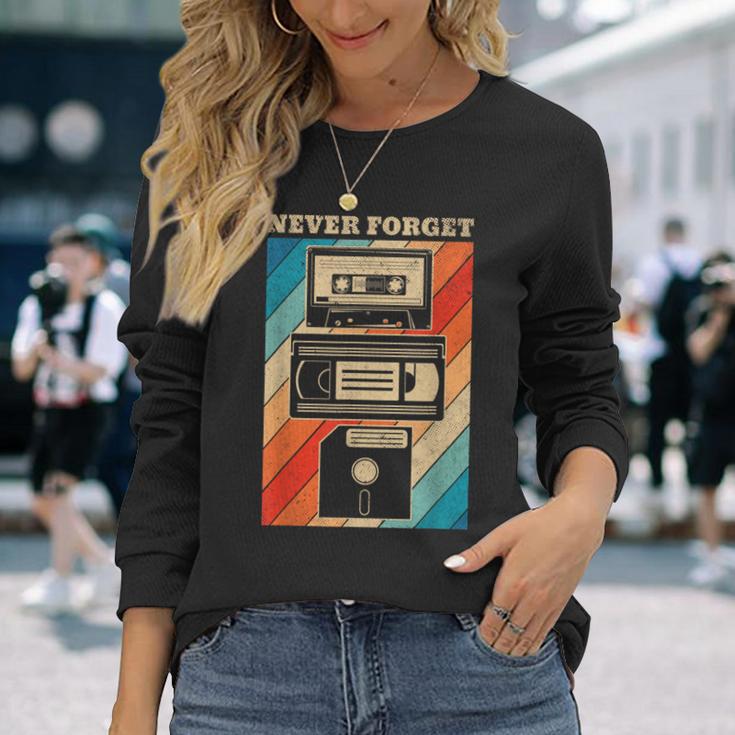 Never Forget Diskettehs Band 90S 80S Cassette Langarmshirts Geschenke für Sie