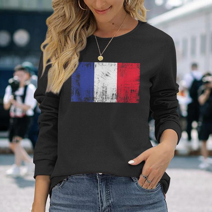 France Flag French Flag Football Fan Langarmshirts Geschenke für Sie