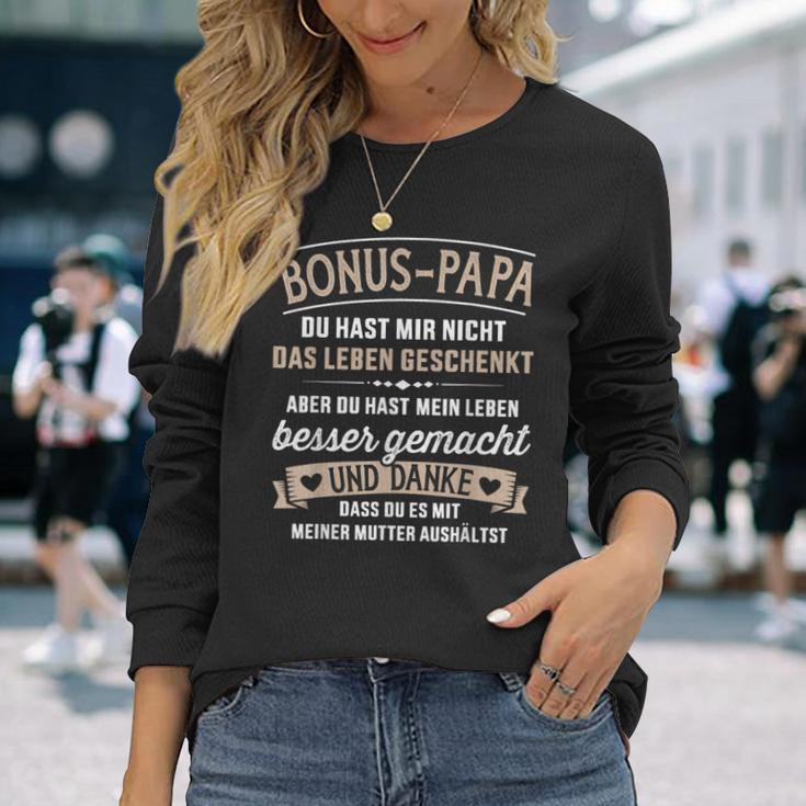 Bonus Dad Stepfather Saying Father's Day Christmas Langarmshirts Geschenke für Sie