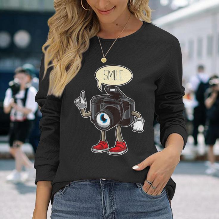 Camera With Cartoon For Children Photography Langarmshirts Geschenke für Sie