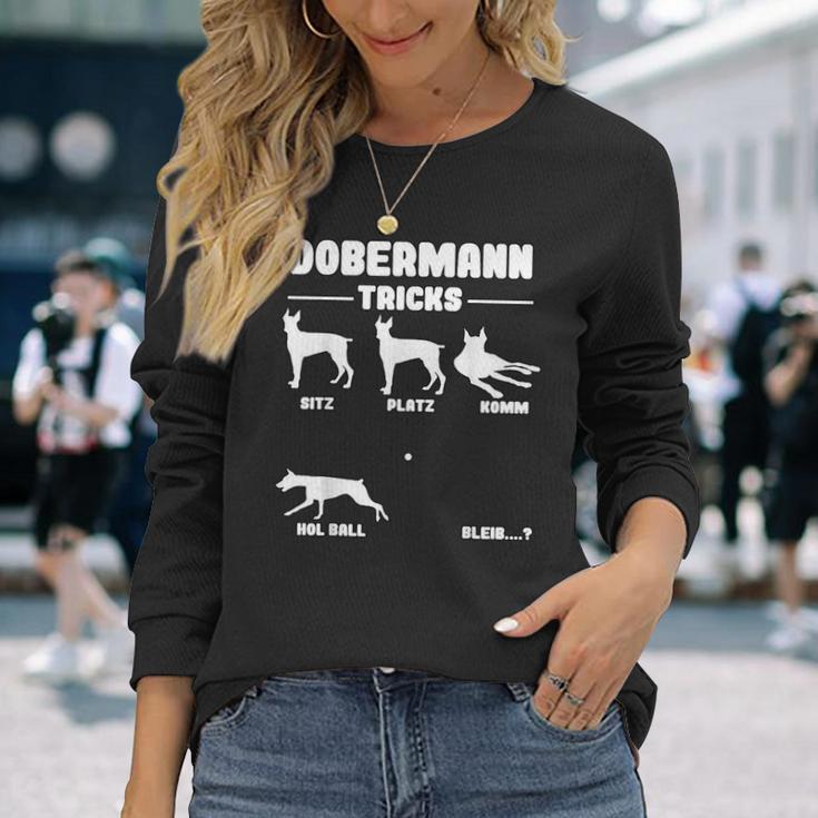 Dog Holder Doberman Dog Tricks S Langarmshirts Geschenke für Sie