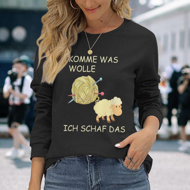 Knitting Saying Comme Was Wolle Ich Sheep Das Langarmshirts Geschenke für Sie