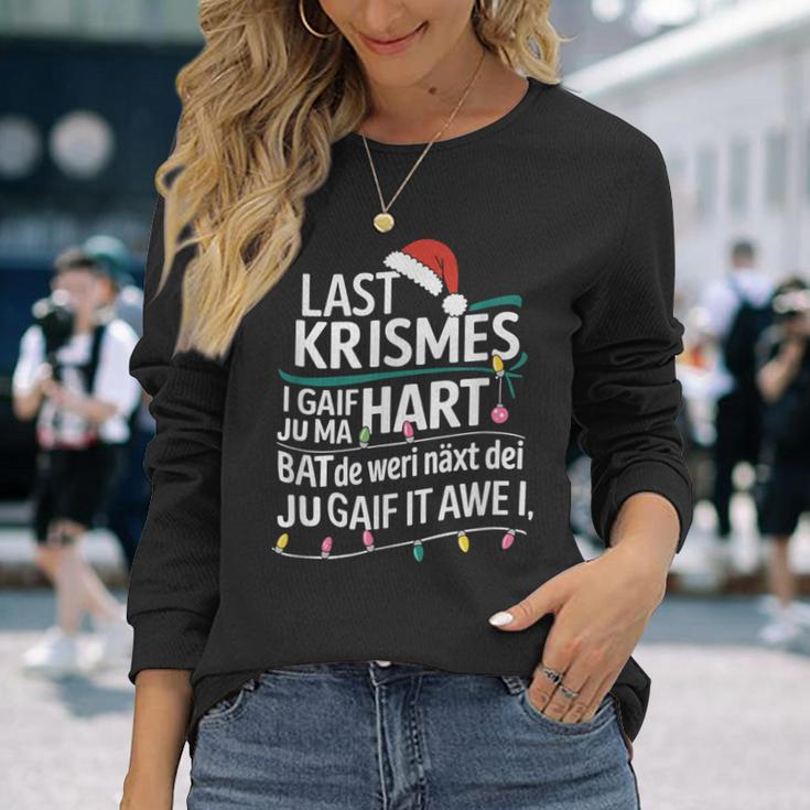 Last Christmas Parody Humour With Christmas Lights Langarmshirts Geschenke für Sie