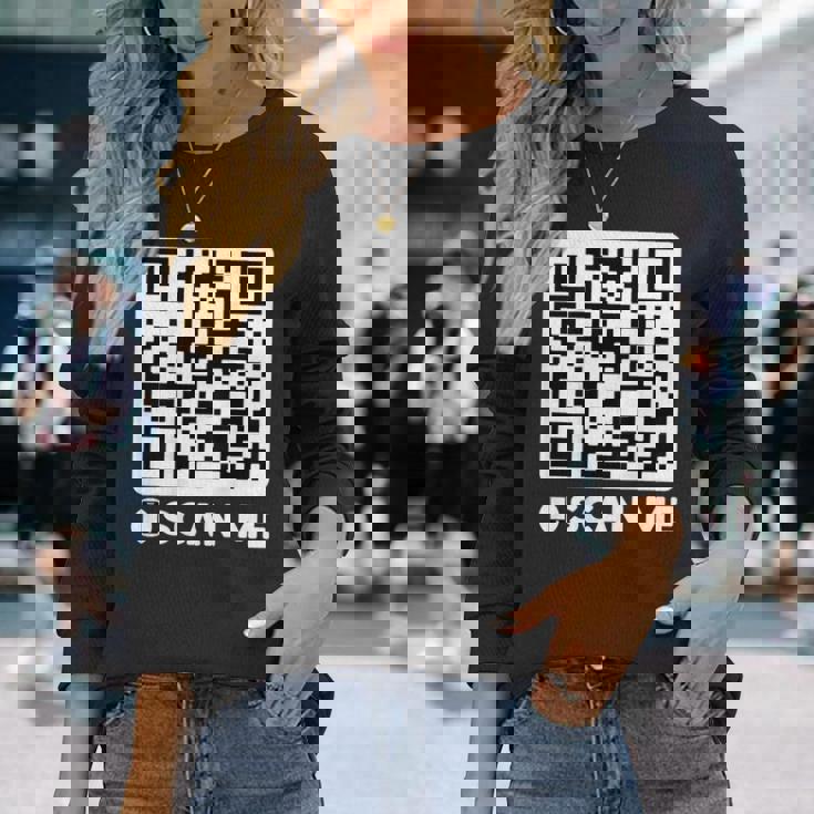Qr President Trump Dancing Code 4547 On Back Long Sleeve T-Shirt Gifts for Her