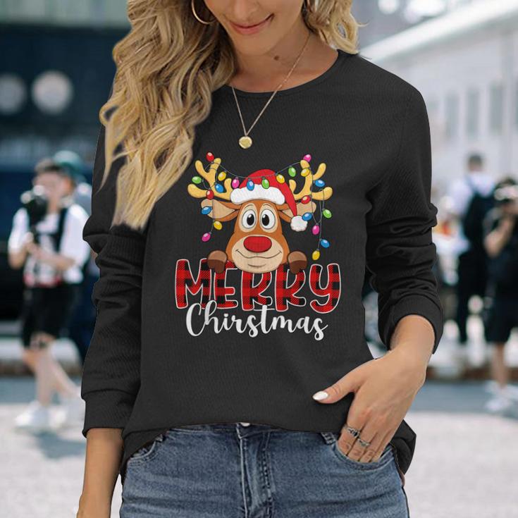 Reindeer Merry Christmas Family Langarmshirts Geschenke für Sie