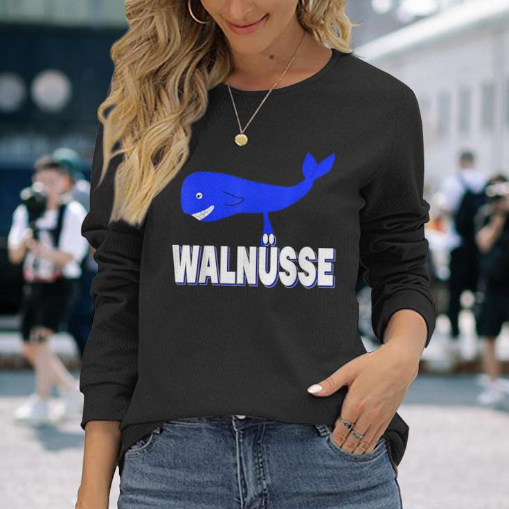 Walnuts Whale Testicles Eggs Fish Langarmshirts Geschenke für Sie