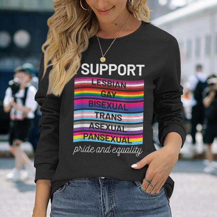 Gay Pride Lgbt Support Trans Pan Lesbian Bi Equality Langarmshirts Geschenke für Sie