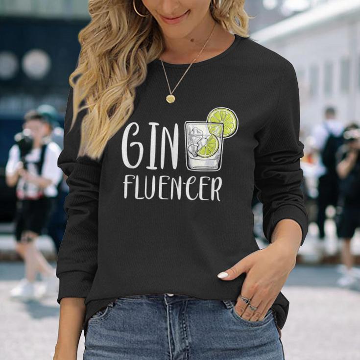 Ginfluencer Cocktail Gin Tonic Juniper Schnapps Alcohol Langarmshirts Geschenke für Sie