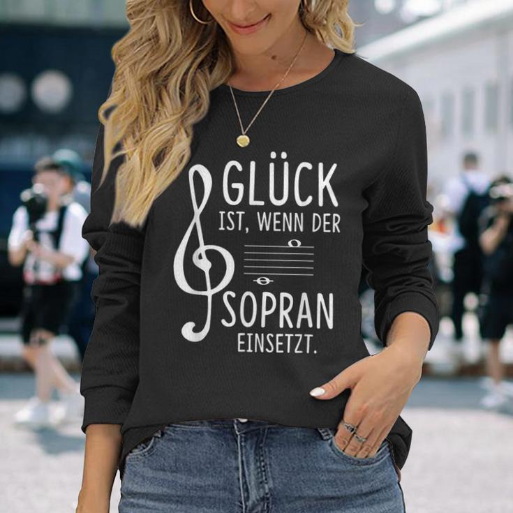 Glück Ist Wenn Der Soprano Insert Choir Singer Langarmshirts Geschenke für Sie