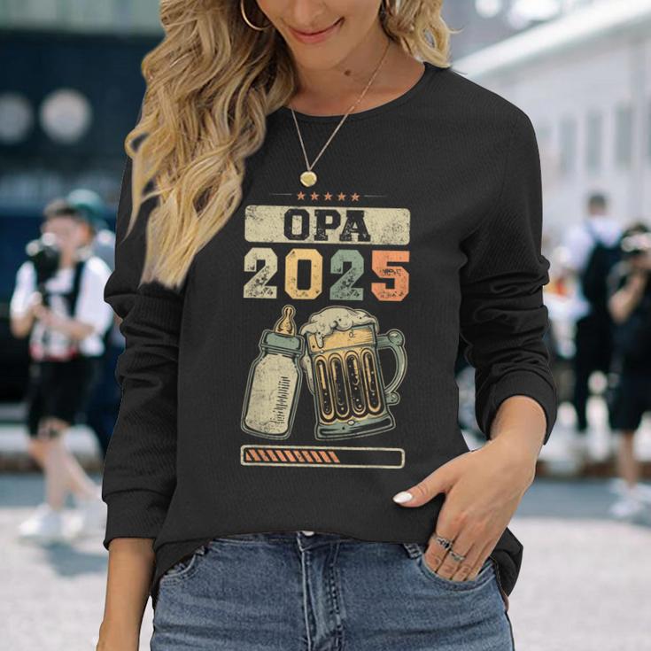 Grandpa 2025 Pregnancy Announcement Expecting Grandfather Langarmshirts Geschenke für Sie