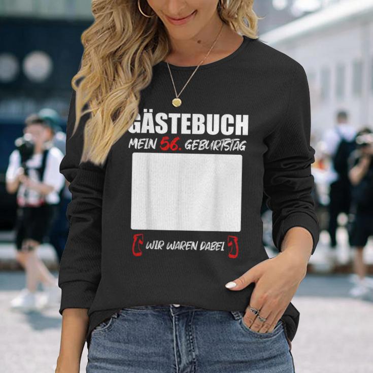 Guest Book 56Th Birthday Signatures Party Langarmshirts Geschenke für Sie