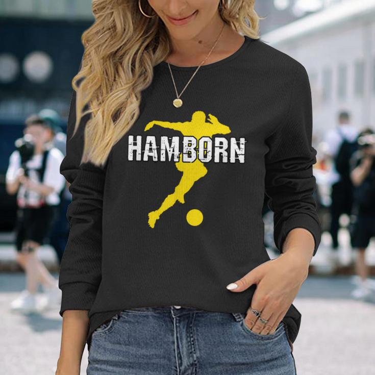 Hamborn Football Kicken Fan Nrw Stadium Yellow Langarmshirts Geschenke für Sie