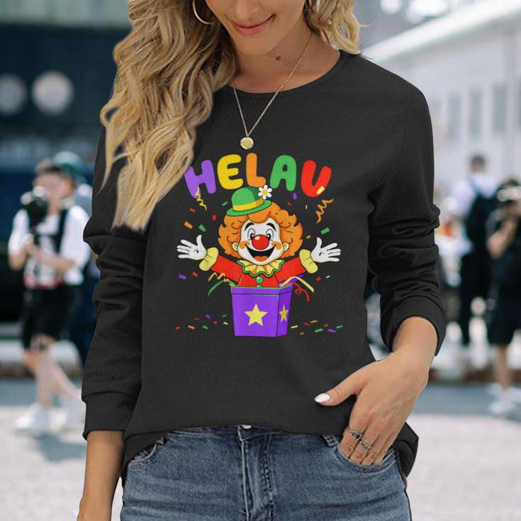 Helau Clown In Box Costume For Carnival Fancy Dress Langarmshirts Geschenke für Sie