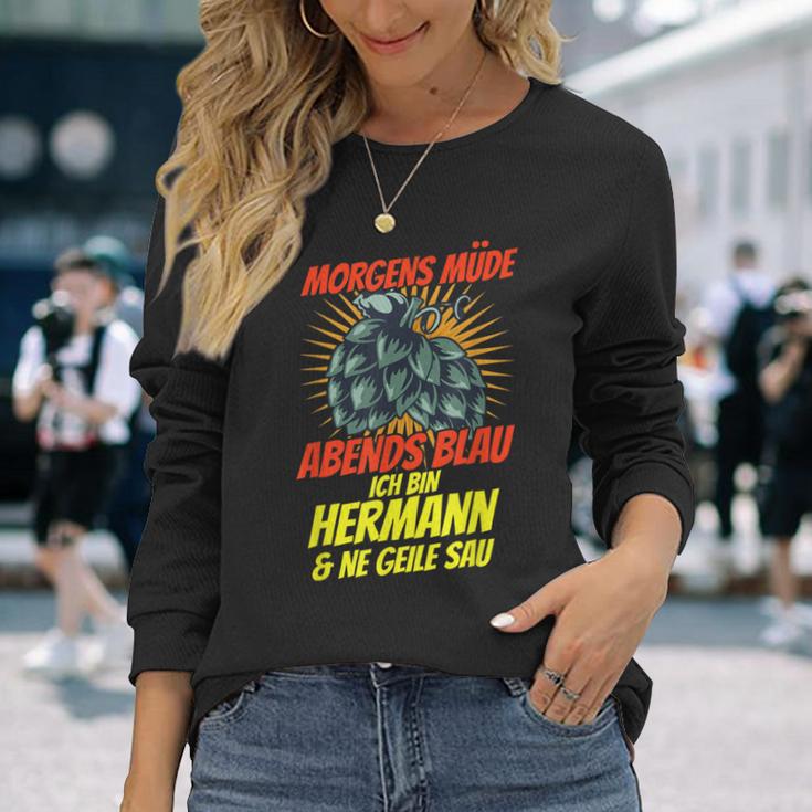 Hermann Name Saying Hermann Birthday Langarmshirts Geschenke für Sie