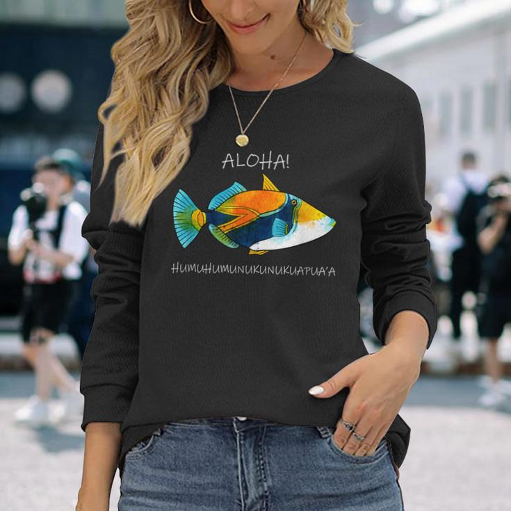 Humuhumunukuapua'a Olelo Hawaiian Reef Triggerfish Langarmshirts Geschenke für Sie