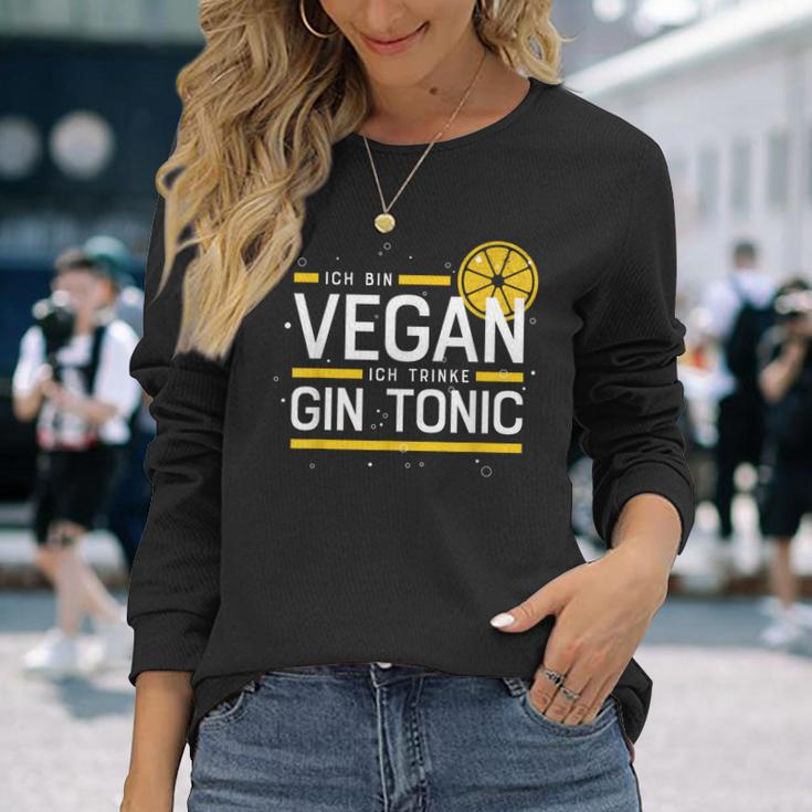 Ich Binegan Ich Trinke Gin Tonic X Lecker Gin Langarmshirts Geschenke für Sie