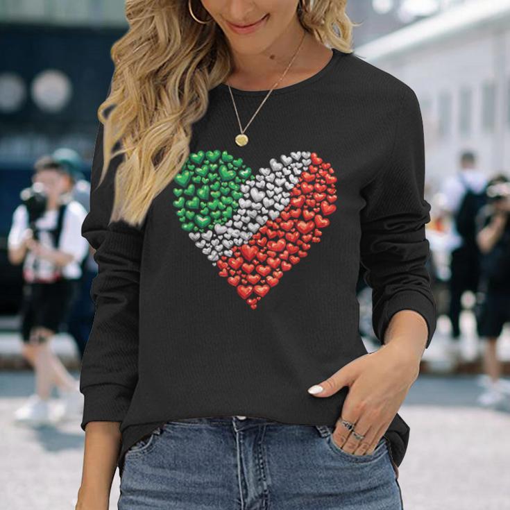 Italy Flag Heart Of Passion For Italy Langarmshirts Geschenke für Sie