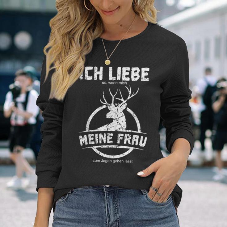 Jäger Ich Liebe Es Wenn Mich Meine Frau Zum Jagen Lässt Hagd German L Langarmshirts Geschenke für Sie