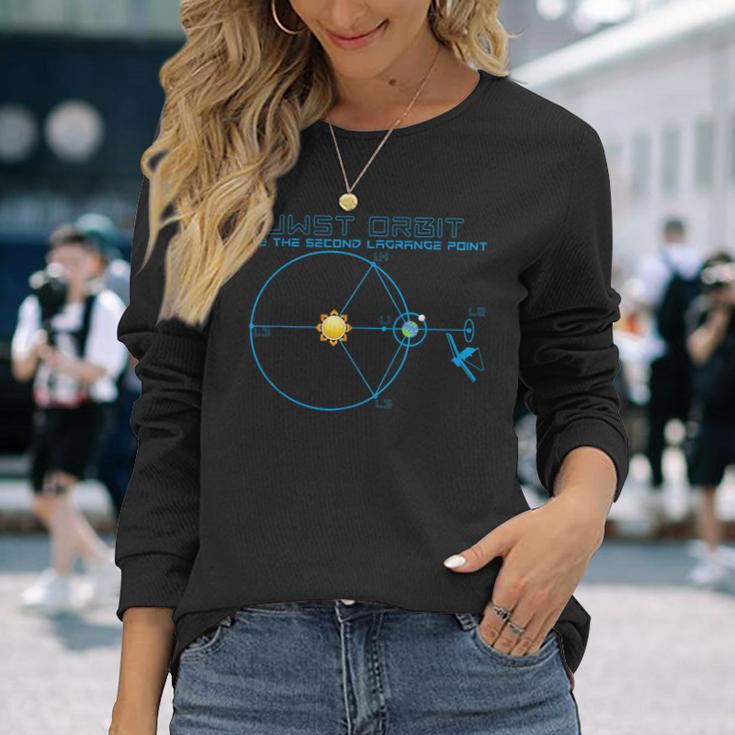 James Webb Space Telescope Jwst Chemical L2 Point Track Langarmshirts Geschenke für Sie