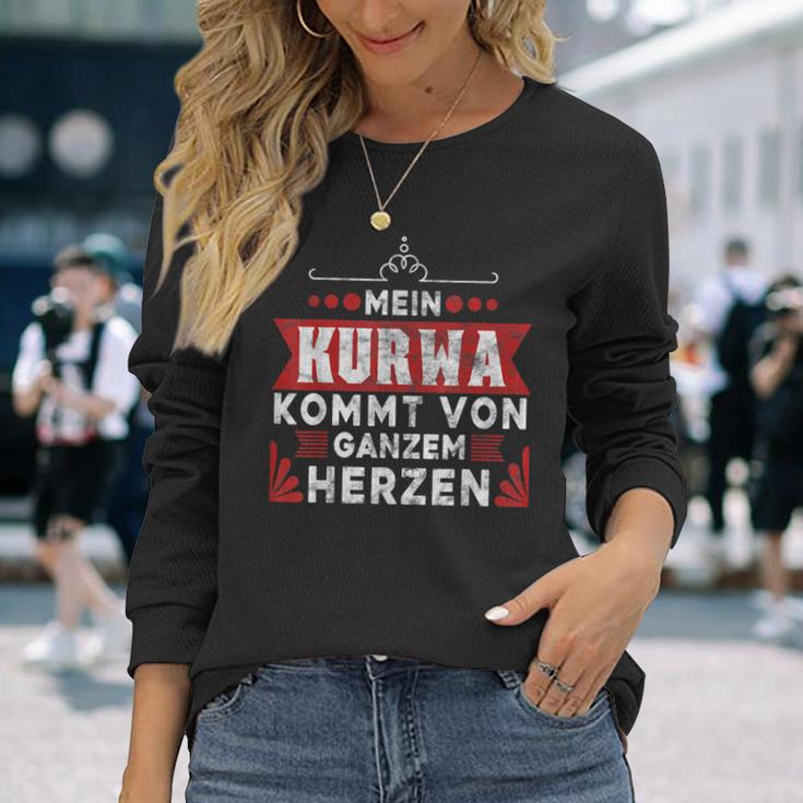 Kurwa Polish Poland Langarmshirts Geschenke für Sie