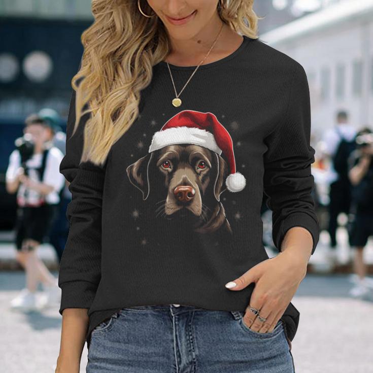 Labrador Dog Christmas Walking Dog Fan Langarmshirts Geschenke für Sie