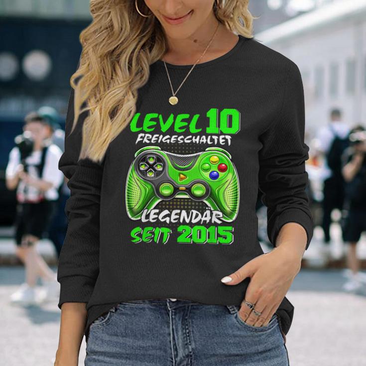 Level 10 Birthday Boy Gamer 2015 10Th Birthday Langarmshirts Geschenke für Sie