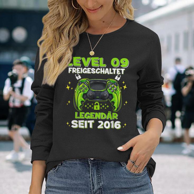 Level 9 Years Birthday Young Gamer 2016 Birthday Langarmshirts Geschenke für Sie