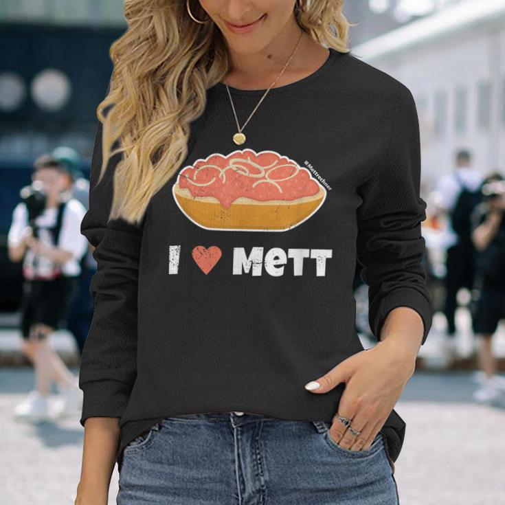 I Love Mett Original Mettrechner Item And More Langarmshirts Geschenke für Sie