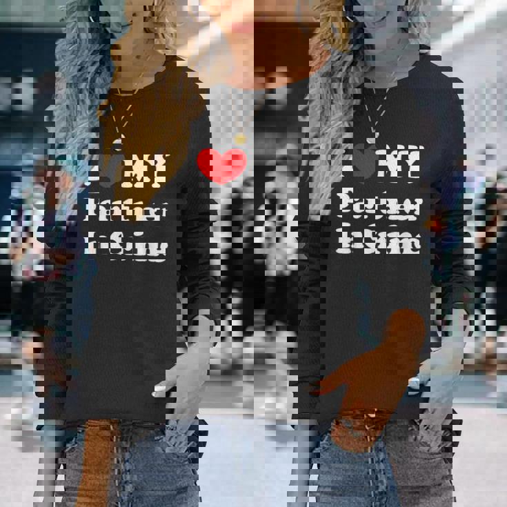 I Love My Partner In Crime I Heart My Partner In Crime Camiseta de manga larga Regalos para ella