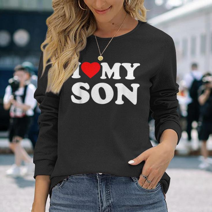 I Love My Son Heart Langarmshirts Geschenke für Sie