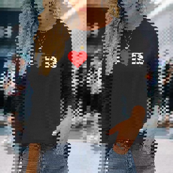 I Love Ts I Heart Ts Y2k Aesthetic Red Heart Camiseta de manga larga Regalos para ella