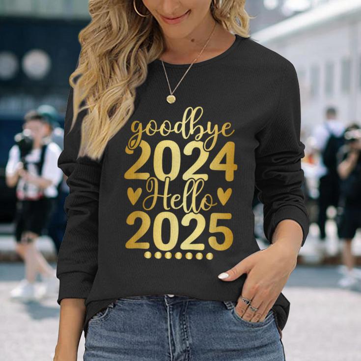 Matching Family Celebration New Year's Eve Goodbye 2024 Hello 2025 Langarmshirts Geschenke für Sie