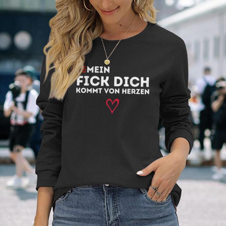 Mein Fick Dich Kommton Herzen Humour Sarcasm Langarmshirts Geschenke für Sie