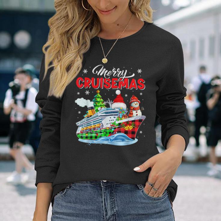 Merry Christmas Cruise Santa Cruise Ships Xmas Symbols Lover Langarmshirts Geschenke für Sie