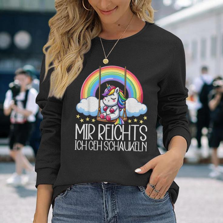 Mir Reichts Ich Geh Schaukeln Unicorn Partner Look Langarmshirts Geschenke für Sie