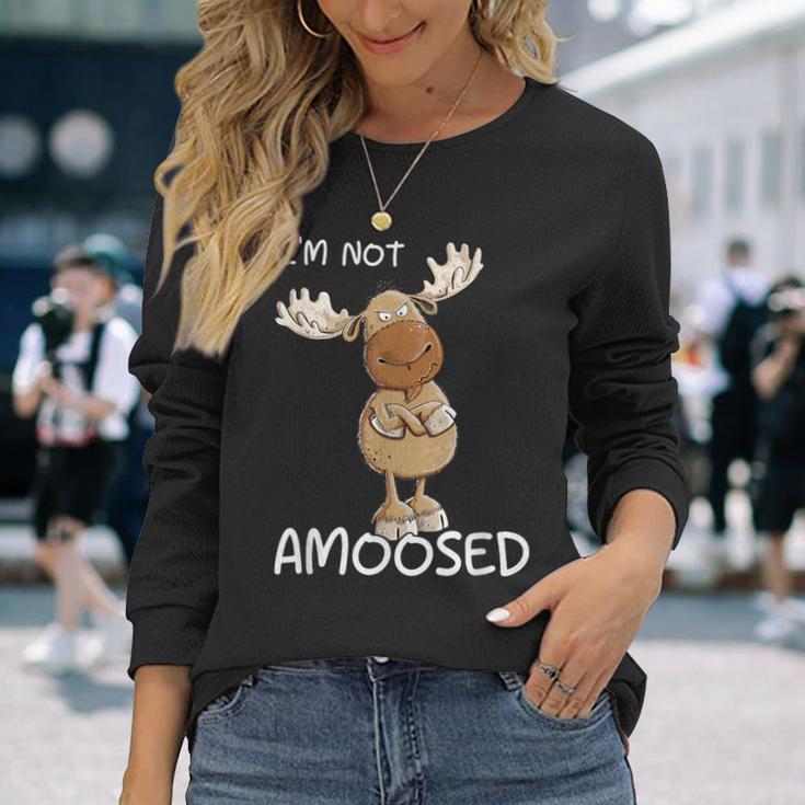 Not Amoosed Moose I Nö Fun Elk Word Game I No Statement Langarmshirts Geschenke für Sie