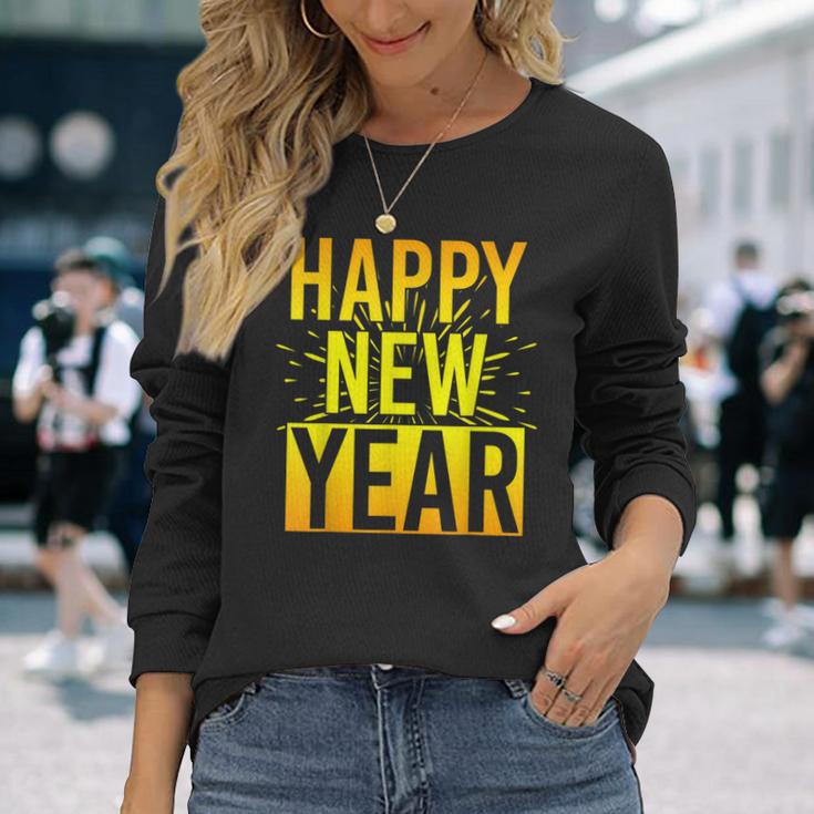 Nye New Year's Eve Party Confetti Fireworks Happy New Year Langarmshirts Geschenke für Sie