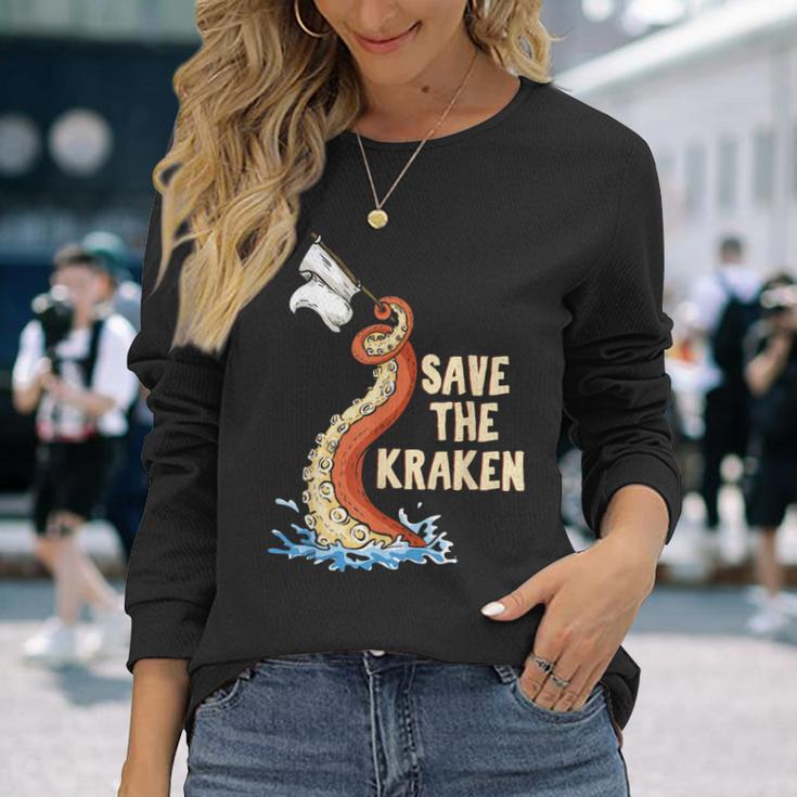 Octopus Save The Kraken Langarmshirts Geschenke für Sie