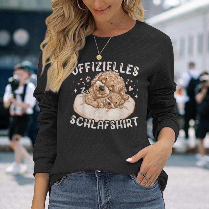 Official Sleep Maltipoo Dog And Puppy Langarmshirts Geschenke für Sie