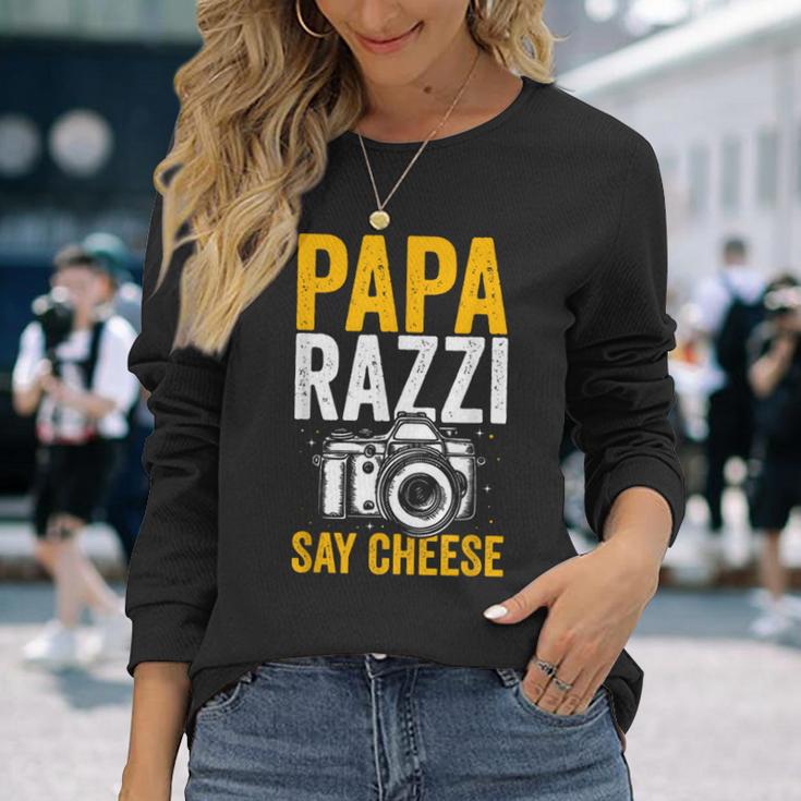 Paparazzi Say Cheese Photographer Photography Camera Langarmshirts Geschenke für Sie