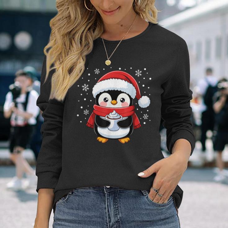 Penguin Christmas Santa Claus Cute Penguin Love Langarmshirts Geschenke für Sie