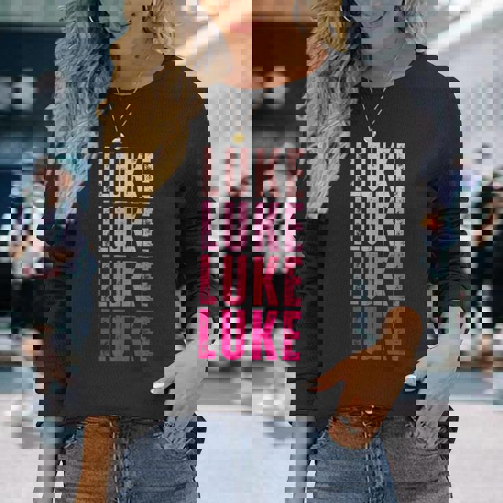 Personalized Name Luke I Love Luke Vintage Long Sleeve T-Shirt Gifts for Her