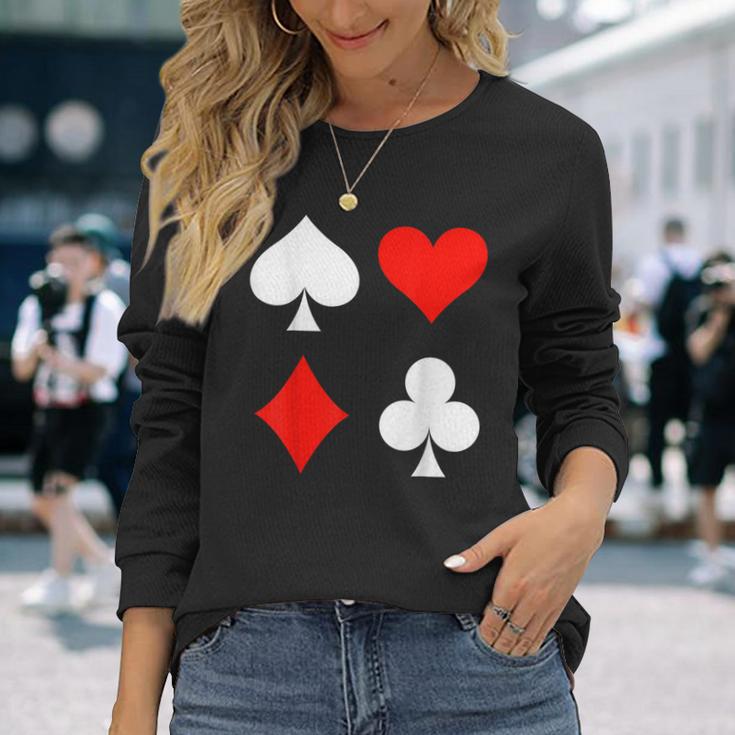 Playing Cards Skat Card Game Poker Costume Carnival Fancy Dress Langarmshirts Geschenke für Sie