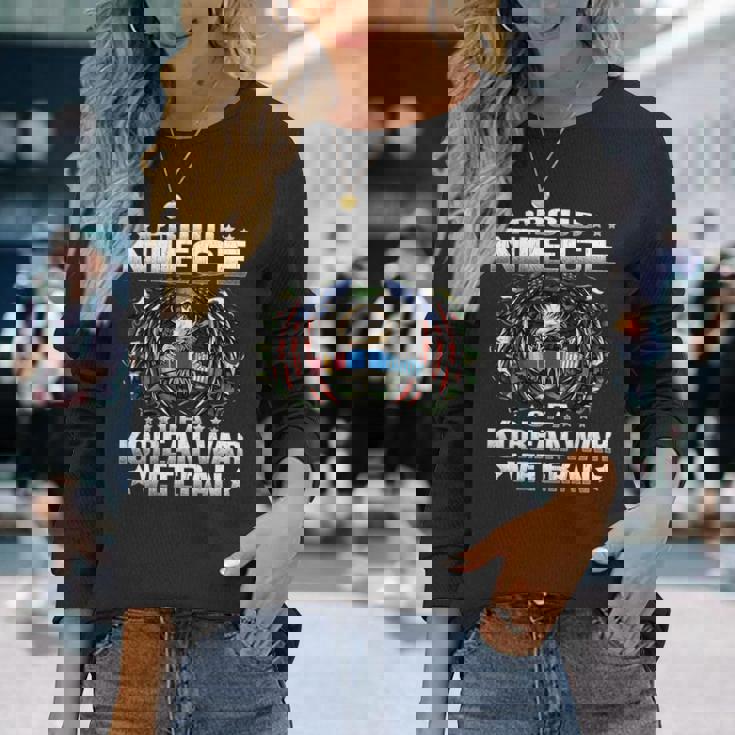 Proud Niece Of A Korean War Veteran Military Vet's Family Long Sleeve T-Shirt Gifts for Her